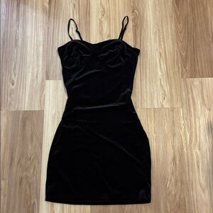 Fashion Nova Black Velvet Dress